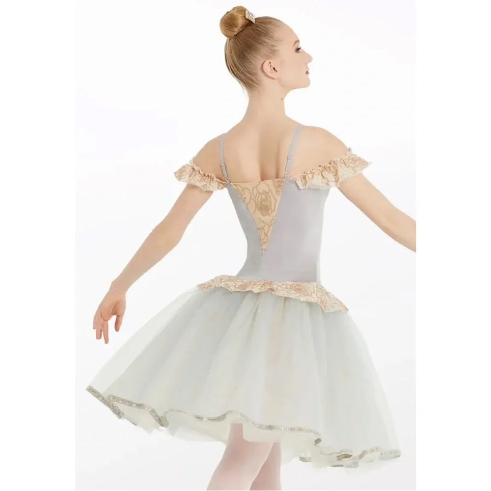 Weissman Showtime | Forgotten Dreams Elegant Ballet Tutu Dress Gray Gold, LC